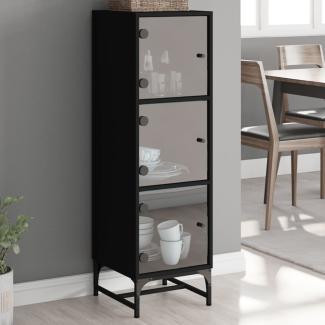 vidaXL Highboard mit Glastüren Schwarz 35x37x120 cm 836561