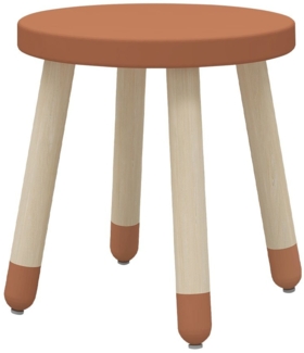 Kinderhocker Dots , Holz, Holzwerkstoff , Rot, Holzfarben , 30 x 30 x 30 cm