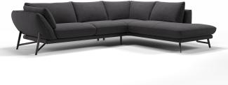 Sofanella Ecksofa ESTELLA Eckcouch Wohnlandschaft Stoffcouch in Schwarz