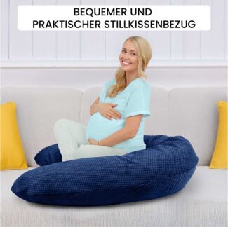 Amilian Stillkissenbezug 170 cm - Bezug für Stillkissen, Seitenschläferkissen - Kissenbezug, weicher Ersatzbezug - mit Reißverschluss - Bezug Stillkissen 170