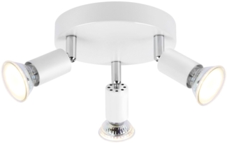 ZMH LED Deckenleuchte GU10 - 3 Moderne runde Deckenstrahler 350° Deckenstrahler für Küchen Flur Schlafzimmer Wohnzimmer - Ohne Leuchtmittel Weiß