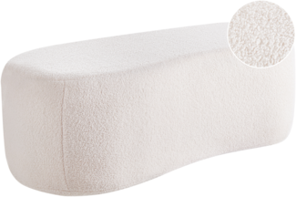 Pouf BAYARD Bouclé Cremeweiß