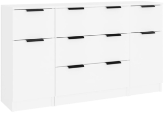vidaXL 3-tlg. Sideboard-Set Weiß Holzwerkstoff 3115820
