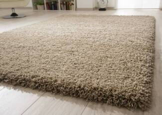 Hochflor Teppich Twilight, Farbe: Beige, Größe: 80x230 cm