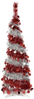 Decoris Deko-Weihnachtsbaum mit Weihnachtsschmuck Konus 150 x 32 cm rot, silber