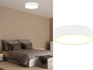 LED Deckenleuchte Stoff Weiß / Abdeckung satiniert, Ø 40cm