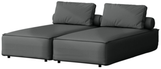 Chaiselongue Sezlong Liege 2er-Set SUMMER wetterfester Stoff NXL Anthrazit
