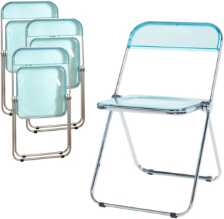 Klappstuhl Pornainen 4er Set Hellblau, transparent [en. casa]
