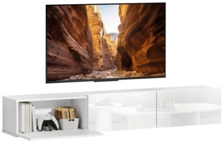 HOMCOM TV-Board mit 3 Schubladen, Wandmontage (TV Lowboard, 1 St, Schwebender Fernsehschrank), für Wohnzimmer, Schlafzimmer, Weiß