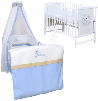 Baby-Delux Komplettbett Babybett Mia Komplettset, 10-tlg, Kinderbett 60x120 cm weiß, Bettset verschiedene Designs