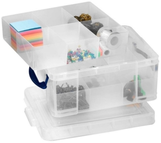 REALLYUSEFULBOX Aufbewahrungsbox 1 Aufbewahrungsbox mit 2 Einsätzen 21l - transparent