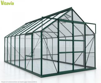 Vitavia Gewächshaus Meridian 2 11500 BxTxH 257x445x232cm ESG Glas Alu smaragd