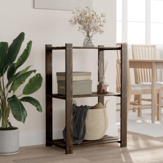 vidaXL Lagerregal mit 3 Böden Schwarz 60x38x90 cm Massivholz Kiefer 373409
