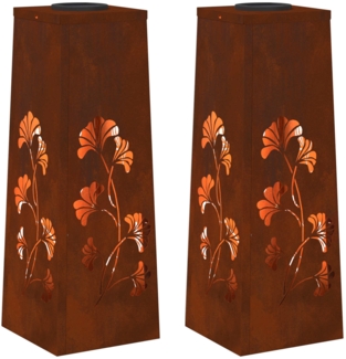 vidaXL Solar LED Weg Licht 2 pcs Cortenstahl Cortenstahl 879757