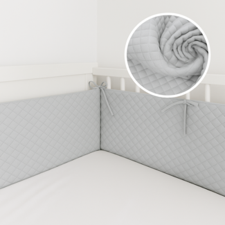 Bettnestchen 180x30 GESTEPPTER SAMT GRAU