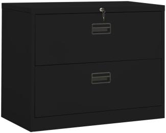 vidaXL Aktenschrank Schwarz 90x46x72,5 cm Stahl 336288