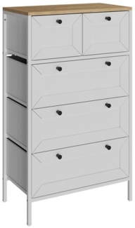 Vicco Kommode Belaro, Weiß, 56x95 cm mit 5 Schubladen