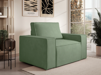 Vente-unique - Sessel - Cord - Mandelgrün - AMELIA