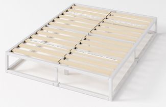 ZINUS Bettgestell Joseph - Stabiler Bettrahmen mit Holzlattenrost & Stauraum (Bis 318 kg belastbar, 1-tlg, Doppel/Einzelbett, Weiß, 140x200 cm), Kinderleichter Aufbau, Robust, EcoFriendly Packaging