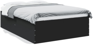 vidaXL Bettgestell Schwarz 135x190 cm Holzwerkstoff 3280945