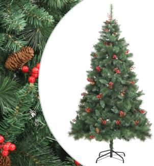 vidaXL Künstlicher Weihnachtsbaum Klappbar mit Zapfen & Beeren 210 cm 357708