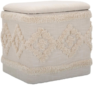 Dmora Aufbewahrungshocker Jarrar, Sofa mit Stauraum, Sitzsack, Fußstütze mit Behälter, Weiß, 40x40 h40 cm