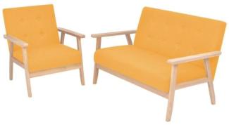 vidaXL Sofa-Set 2-tlg. Stoff Gelb