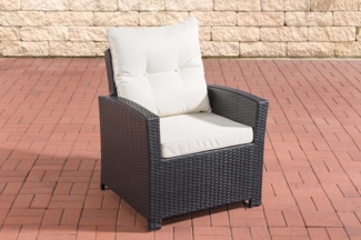 CLP Polyrattan Sessel Fisolo mit Sitzkissen,schwarz cremeweiß