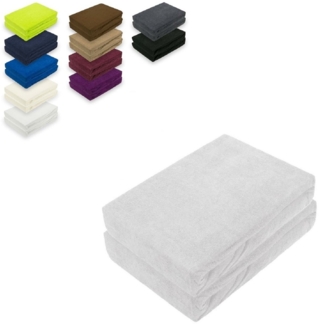 Doppelpack Frottee Spannbettlaken 90 - 100 x 200 cm Silber