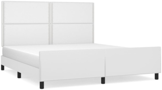 Bettgestell mit Kopfteil Kunstleder Weiß 180x200 cm [3125525]