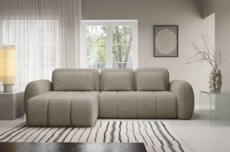 Ecksofa Schlafsofa Sofa CARIA in Stoff Quelle Beige Ottomane Links