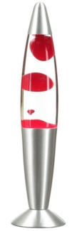 Licht-Erlebnisse Lavalampe TIMMY, Warmweiß, Tischleuchte Rot Transparent Retro mit Leuchtmittel 36 cm hoch