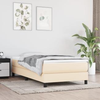 vidaXL Boxspringbett mit Matratze Creme 90x190 cm Stoff 3144042