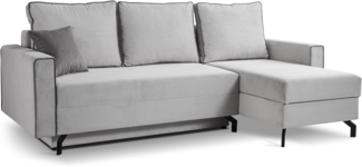 Ecksofa (B/H/T: 230x89x148 cm) in Hellgrau