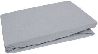 Bettwaesche-mit-Stil Jersey Spannbettlaken grau 120x200cm Höhe bis 30cm