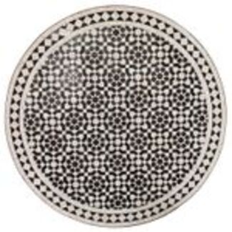 Mosaiktisch D90 schwarz weiß glasiert