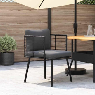 vidaXL Gartensessel mit Kissen Schwarz Poly Rattan 4108259