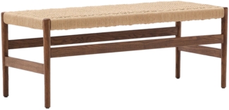 Bank Zaide, Echtholz, Beige, Braun, Holzfarben, 120 x 45 x 45 cm