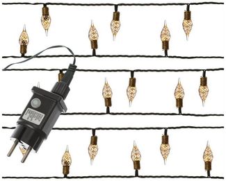 MARELIDA LED-Lichterkette Vintage 180 Mini Kristall Birnen 8 Funkt. 18m Weihnachtslichterkette, 180-flammig