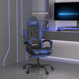 vidaXL Gaming-Stuhl mit Fußstütze Schwarz und Blau Kunstleder [3143902]