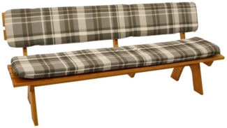 DEGAMO Bankauflage SEATTLE, (1 St), 4-sitzer 195cm, grau/beige kariert, 2-teilig mit separater Rückenlehne
