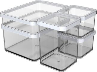 Rotho Premium Vorratsdosen-Set LOFT 5 tlg. transparent, Frischhaltedosen