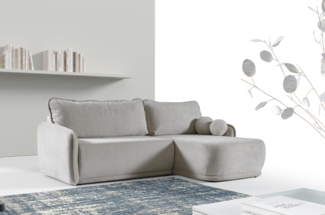 AX LIVING Couch hellgrau Avezza Sofa L Form Aschgrau 240 cm