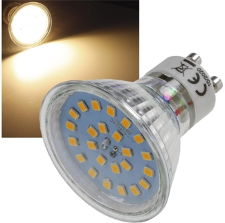 LED Strahler GU10 "H55 SMD"120°, 3000k, 444lm, 230V/4W, warmweiß