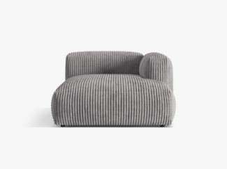 Micadoni Chaise Longue Martina 1-Sitzer Kord Hellgrau Rechts