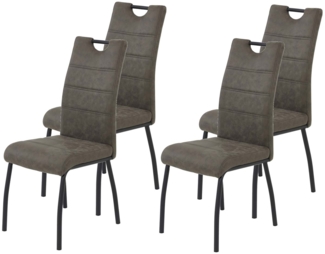 4er Set Vierfußstuhl Petra - Vintage Braun