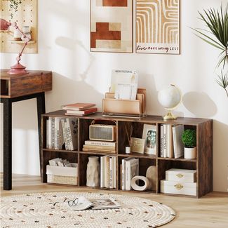 COSTWAY Bücherregal, Bücherschrank mit 8 Fächern 121,5 x 29 x 61 cm