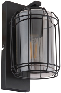 Wandleuchte, Käfig-Design, Glasrauch, H 25 cm