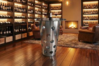 KAWOLA Tisch VINO Bartisch Keramik schwarz 80cm Gestell gebürsteter Edelstahl silber 111 x 80 x 80 cm