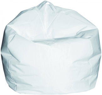 Dmora Pouf Ascia, Mehrzwecksessel, Sitzsack, Hockerhocker, Made in Italy, 65x65 h50 cm, Weiß
